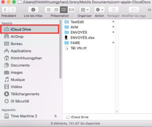 iCloud Drive dans la barre latérale du Finder