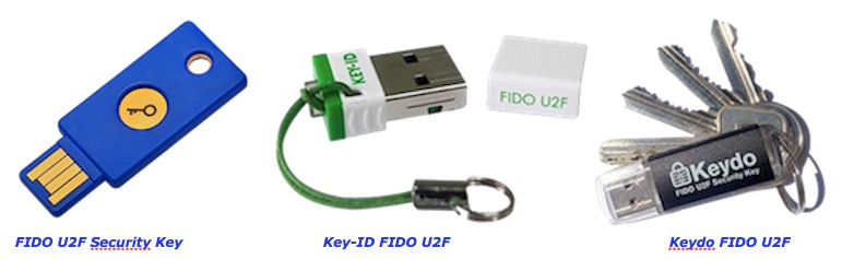 Exemples de clés U2F